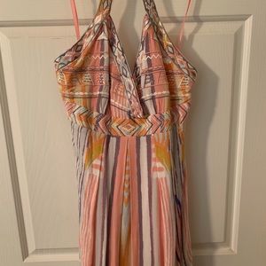 Jessica Simpson multicolored halter maxi dress